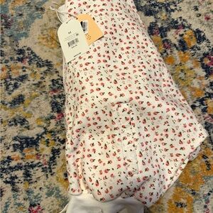 Blogilates marshmallow cream floral zip up hoodie